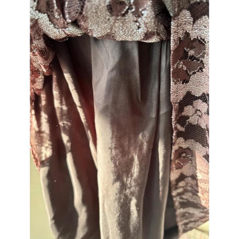 Brown floral print lace ANTHROPOLOGIE FROCK! BY TRACY REESE A-line dress size 8 - Picture 5 of 14